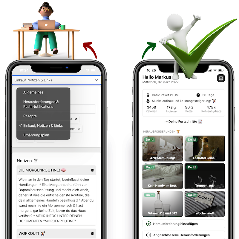 Erfolgsernährung App - 3D-Übersicht